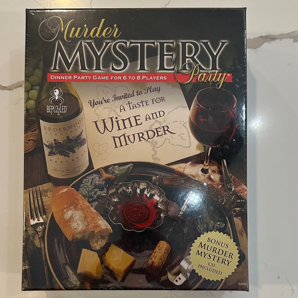 NEW BePuzzled Murder Mystery Party Game 6-8 people - A Taste for Wine + Murder